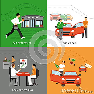 Car Dealership Design Concept Vector Illustration