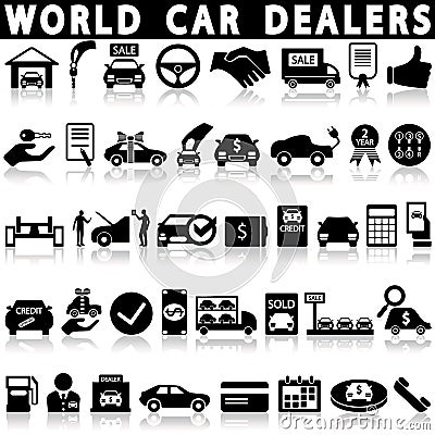 Car dealership icons set Vector Illustration