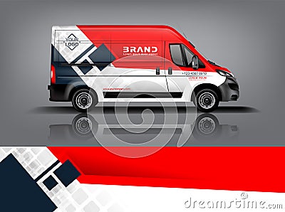 Van car Wrap design for company Vector Illustration