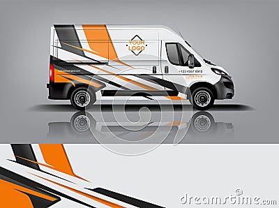 Van car Wrap design for company Vector Illustration