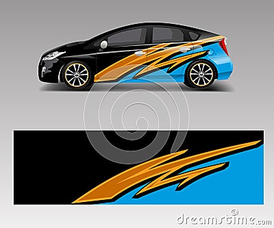 Car decal vector, graphic abstract racing designs for vehicle Sticker vinyl wrap Vector Illustration