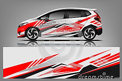 Car decal wrap design . Graphic abstract stripe racing background kit designs for vehicle, race car, rally, adventure and li Stock Photo