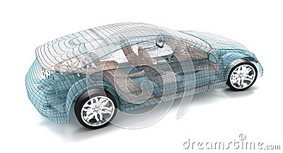 Car design, wire model Stock Photo