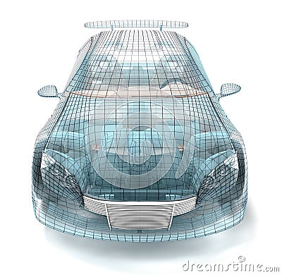 Car design, wire model. Stock Photo