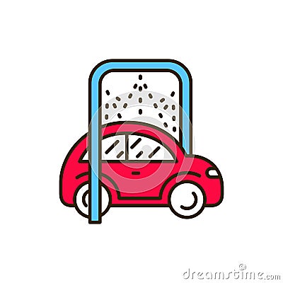 Car disinfection color line icon. Automatic car wash. Pictogram for web, mobile app, promo. UI UX design element Vector Illustration