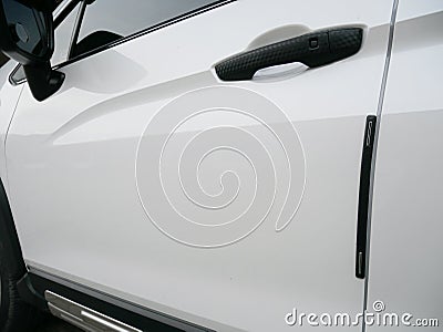 Car Door Edge Guard. To Protect Car Door Edge From Scratch Stock Photo
