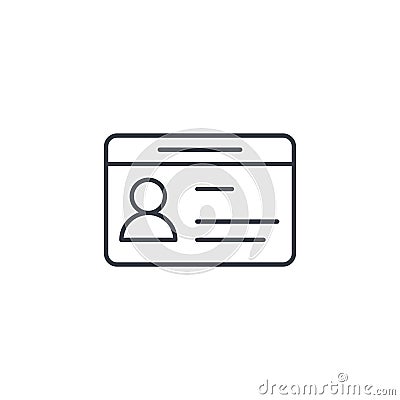 Car driver, driving license, id card thin line icon. Linear vector symbol Vector Illustration