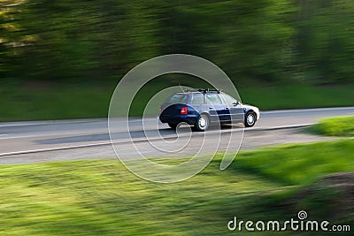 Car Driving on the Road Stock Photo