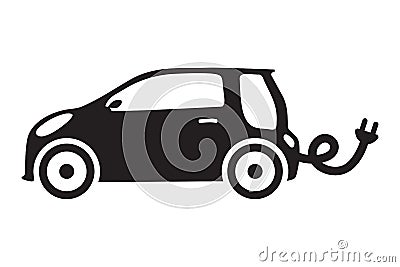 Car ecology isolated vehicle green icon elictric vector auto Vector Illustration