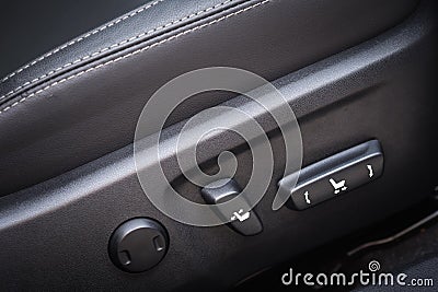 Car electric seat and adjustment button Stock Photo
