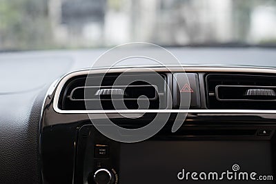 Car emergency light button for emergency on the road Stock Photo