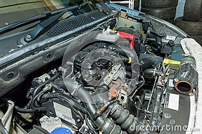 Car engine details Stock Photo