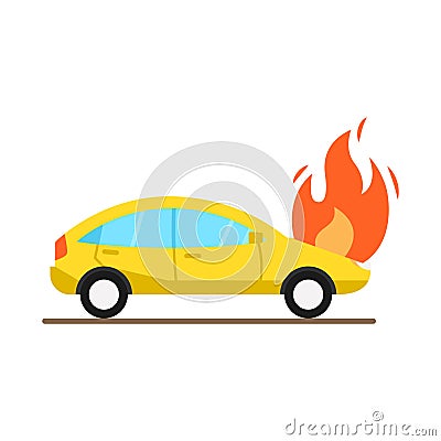 Car engine flaming Isolated Vector icon that can be easily modified or edited Vector Illustration
