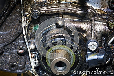 Car engine intake side receiver Stock Photo