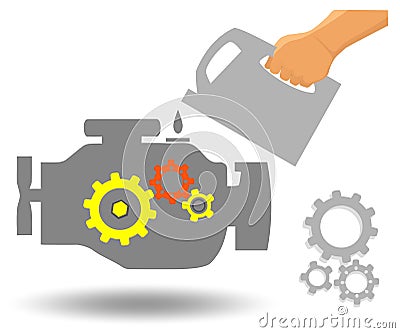 Car engine maintenance. Vector Illustration