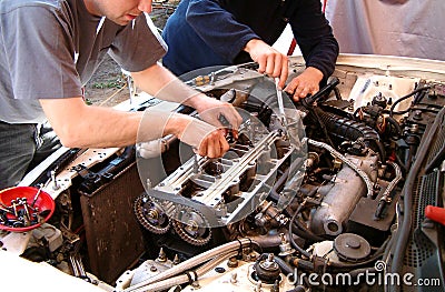 Car engine mechanic Stock Photo