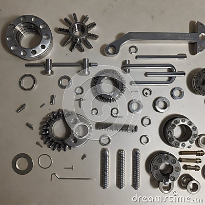 Car Engine Parts Layout Stock Photo