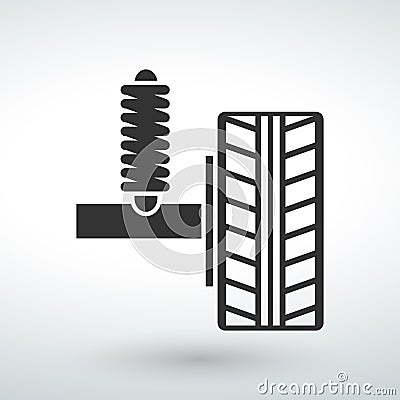 Car Engine Parts Vector icons on a white background Stock Photo