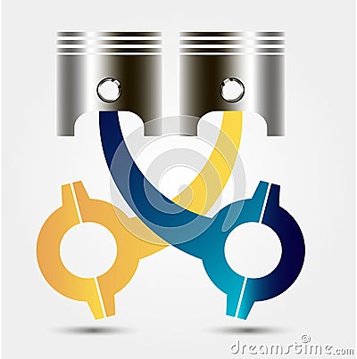 Car engine piston. Vector illustration Cartoon Illustration