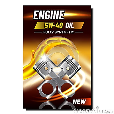 Car Engine Repair Service Advertise Poster Vector Vector Illustration