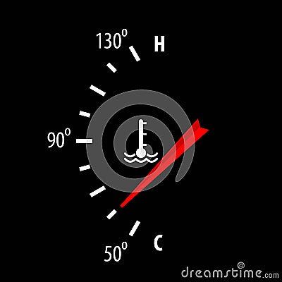 Car engine temperature gauge icon for your design. Vector Illustration
