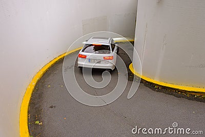Car entering parking Editorial Stock Photo