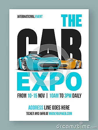 The Car Expo Flyer, Template or Banner design. Stock Photo