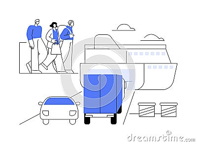 Car ferry abstract concept vector illustration. Vector Illustration