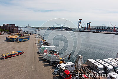 Big Car Ferry Editorial Stock Photo