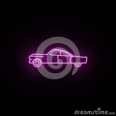 Car of the fifties neon icon. Simple thin line, outline vector of generation icons for ui and ux, website or mobile application Stock Photo