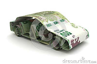 Car Finance With Argentinian Pesos Stock Photo