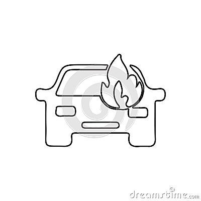 car fired icon. Element of fire guardfor mobile concept and web apps icon. Outline, thin line icon for website design and Stock Photo