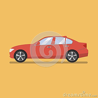 Car flat icon Vector Illustration