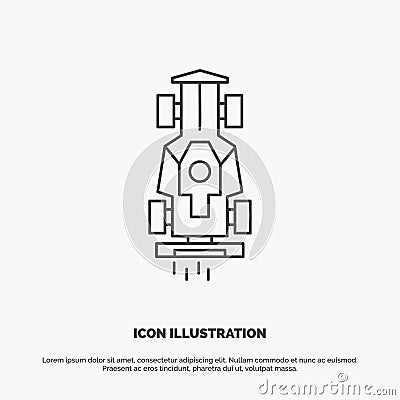 Car, formula, game, racing, speed Icon. Line vector gray symbol for UI and UX, website or mobile application Vector Illustration