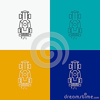 Car, formula, game, racing, speed Icon Over Various Background. Line style design, designed for web and app. Eps 10 vector Vector Illustration