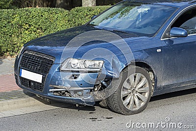 A car with a front damage Stock Photo