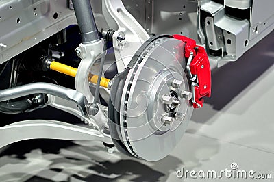 Car front suspension. Stock Photo