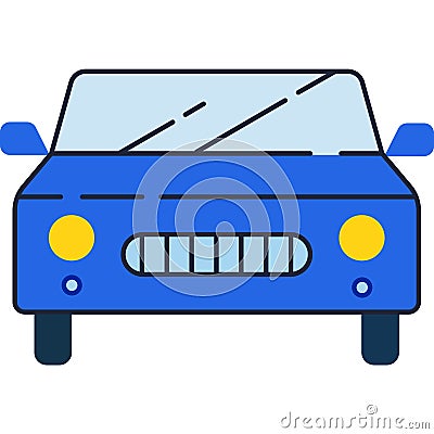 Car front view icon flat vector automobile Vector Illustration