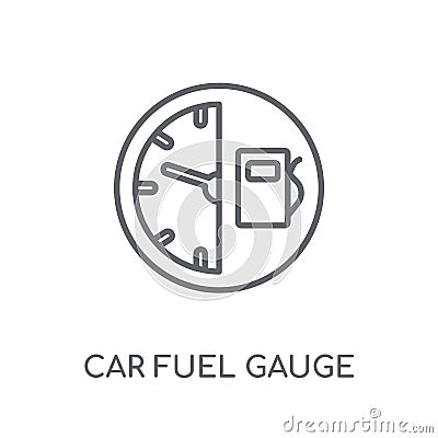 car fuel gauge linear icon. Modern outline car fuel gauge logo c Vector Illustration