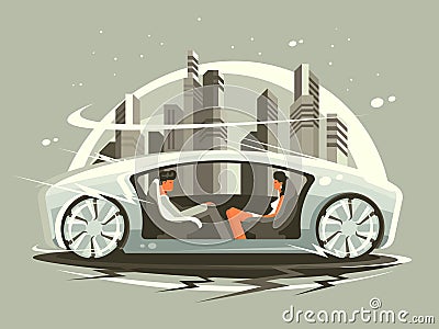 Car of future Vector Illustration