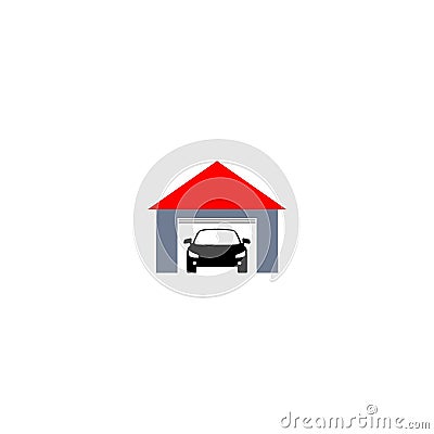 Car garage icon on white background. Auto garage sign Vector Illustration