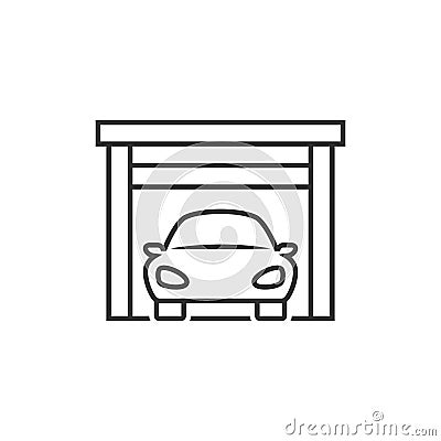 Car on garage icon Vector Illustration