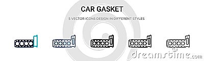 Car gasket icon in filled, thin line, outline and stroke style. Vector illustration of two colored and black car gasket vector Vector Illustration