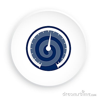 Car gauges, speedometer. Modern car dashboard element. Trendy vector in neomorphism style on white background Vector Illustration