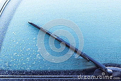 Car glass iced Stock Photo