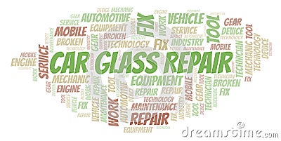 Car Glass Repair word cloud Stock Photo