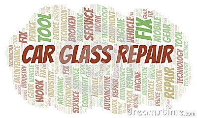 Car Glass Repair word cloud Stock Photo