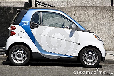 Car2go small electric rental car Editorial Stock Photo