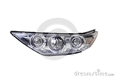 Car headlight isolated on whit Stock Photo