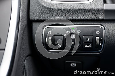 Car headlights control panel Stock Photo